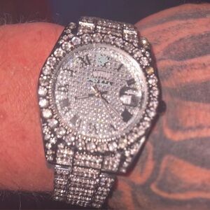 ICED OUT Luxury Watch with Day & Date with ONLY THE FINEST VVS MOISSENITE..
